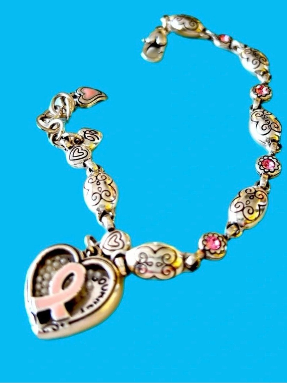 Brighton "Trust Your Journey" breast cancer awareness charm bracelet